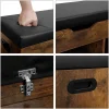 Banca depozitare incaltaminte, pantofar pentru hol, Artool, pal, 3 rafturi, maro rustic inchis, 80x30x44 cm
