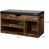 Banca depozitare incaltaminte, pantofar pentru hol, Artool, pal, 3 rafturi, maro rustic inchis, 80x30x44 cm
