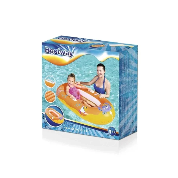 Barca gonflabila, portocaliu, 119x79 cm, Bestway