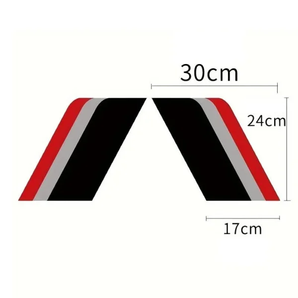 Sticker autoadeziv Tuning, model "Racing Flag", dimensiune 30 x 24 x 17 cm, culoare Negru/Argintiu/Rosu