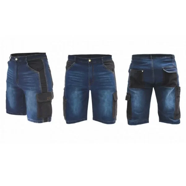 Pantaloni scurti de lucru tip blugi, slim fit, model Denim, marimea XXL/58, Dedra
