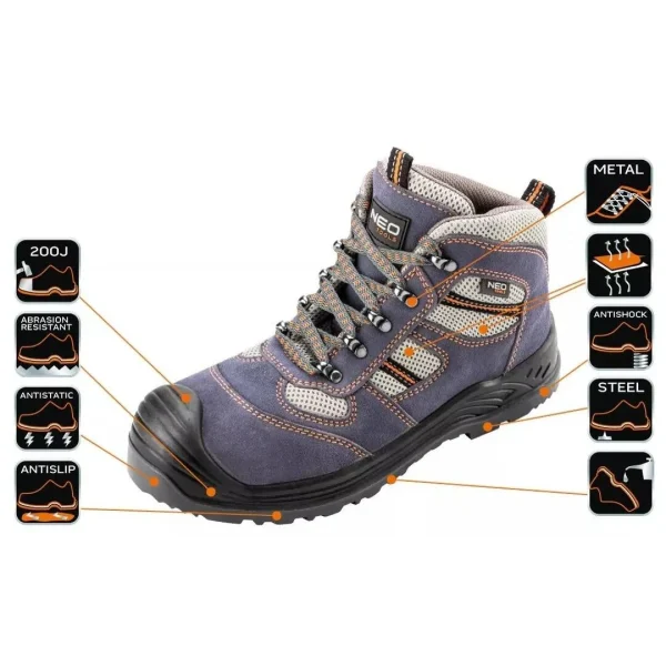 Bocanci de lucru, S1P, SRA, piele caprioara, marimea 41, NEO