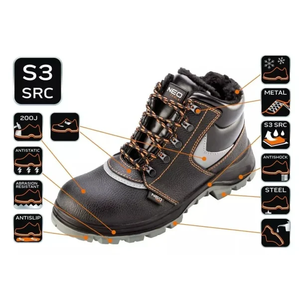 Bocanci imblaniti de lucru, S3, SRC, marimea 43, NEO