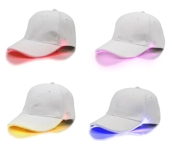 Sapca de tip baseball, cu cozoroc iluminat RGB, culoare Alba, marime universala, reglabila