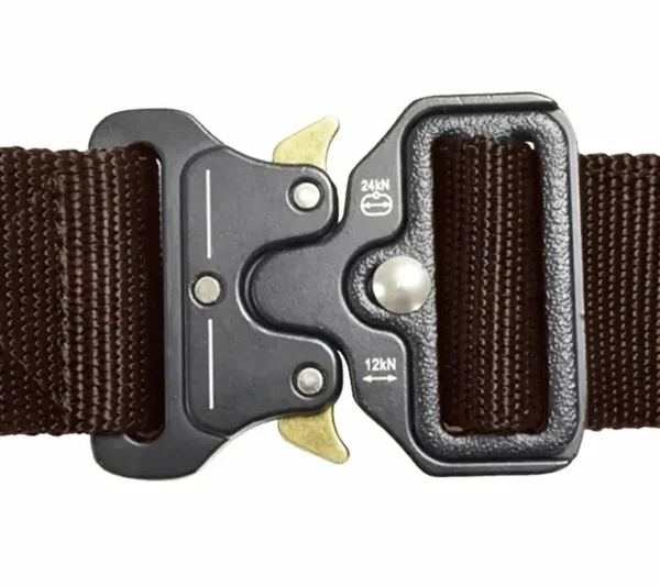 Curea Tactica pentru pantaloni, culoare Maro cu catarama Neagra