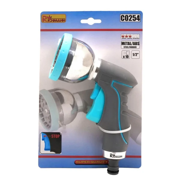 Pistol stropit gradina, tip dus, 10 moduri, metalic, Richmann