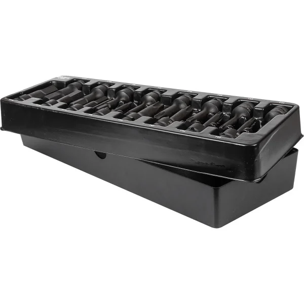 Set capete tubulare de impact TORX si IMBUS, sertar TIP A (385x150 mm) pentru dulap mobil, T30-T80, H5-H19, 1/2", 16 buc, RICHMANN EXCLUSIVE