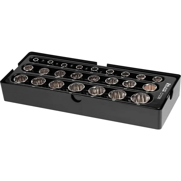 Set capete tubulare, sertar TIP A (385x150 mm) pentru dulap mobil, 1/2", 8-32 mm, 24 buc, RICHMANN EXCLUSIVE