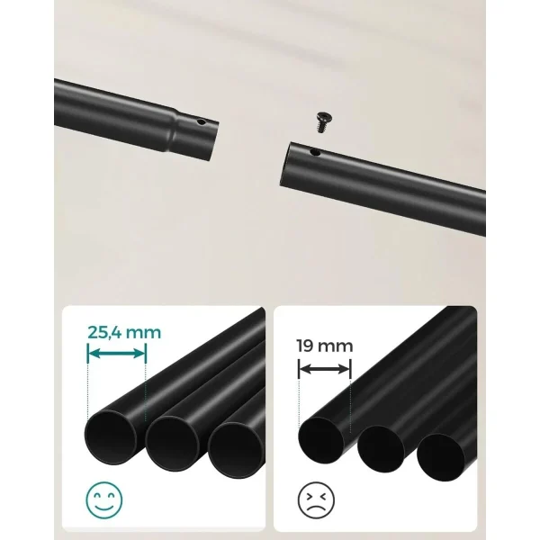 Suport mobil cu roti pentru haine, Artool, cu raft incaltaminte, otel, negru, max 100 kg, 103.5x52.5x155 cm