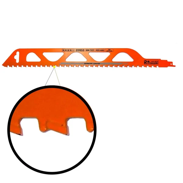 Panza, lama, fierastrau tip sabie, pentru beton celular, HM/TCT, 32 dinti, 445 mm, Richmann Exclusive