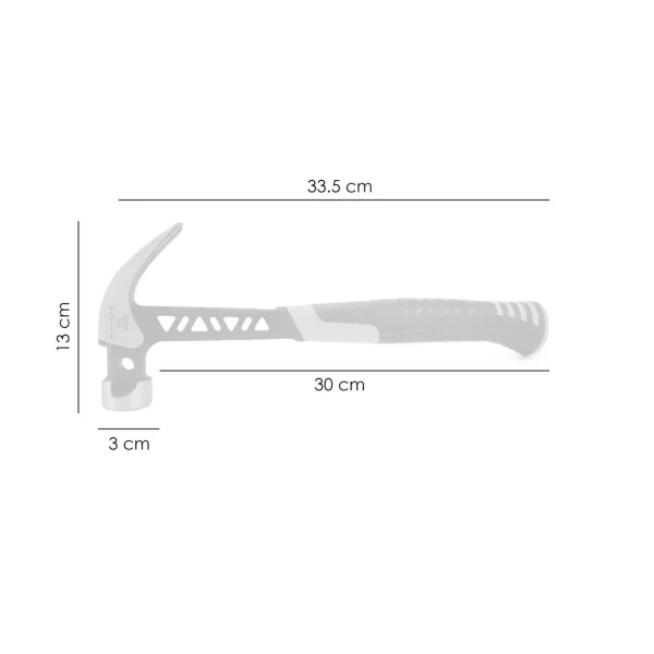 Ciocan dulgher profesional, cap rotund, suport magnetic pentru cui, 450g, Richmann Exclusive