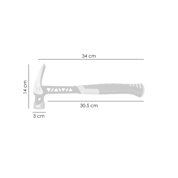 Ciocan dulgher monolit industrial cu suport magnetic pentru cui, 450g - RICHMANN EXCLUSIVE