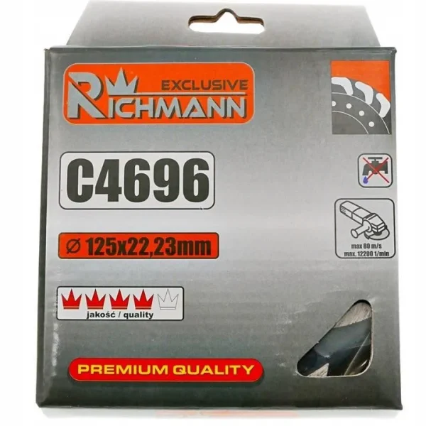 Disc diamantat slefuire, beton, slefuire uscata, segment "S", 125 mm/22.23 mm, Richmann Exclusive