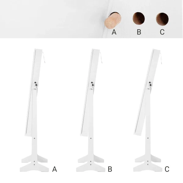 Cabinet bijuterii cu oglinda, Artool, MDF, raft interior, alb, 41.1x36.5x151.5 cm