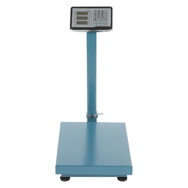 Cantar electronic pentru magazin/depozit, Micul Fermier, cu platforma 40x50 cm, inox, max 350 kg, afisaj LCD, 220 V, brat rabatabil