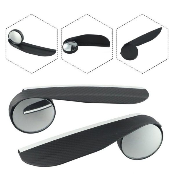 Set 2 buc. Oglinzi "Unghi Mort" cu protectie ploaie, finisaj Carbon, culoare Neagra