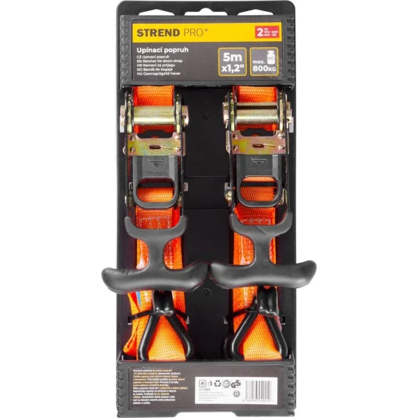Chinga ancorare cu clichet, 30 mm x 5 m, set 2 buc, max 800 kg, Strend Pro