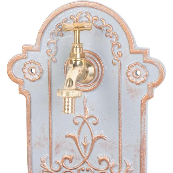 Chiuveta de gradina, model mini, aluminiu, alb si portocaliu, efect cupru, 22x10x37 cm, Strend Pro