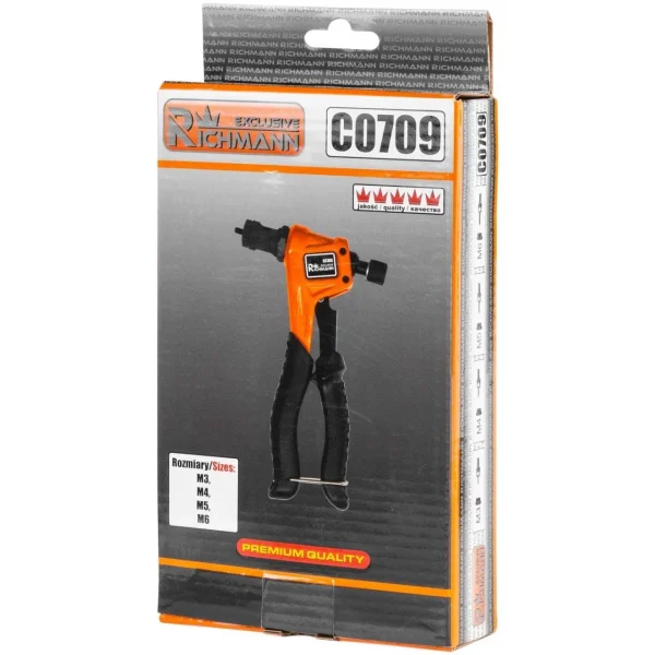 Cleste nituri tip piulita, M3, M4, M5, M6, 195 mm, Richmann Exclusive