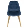 Scaun bucatarie/living, catifea si PU, albastru marin, 43x54x81 cm, Colin