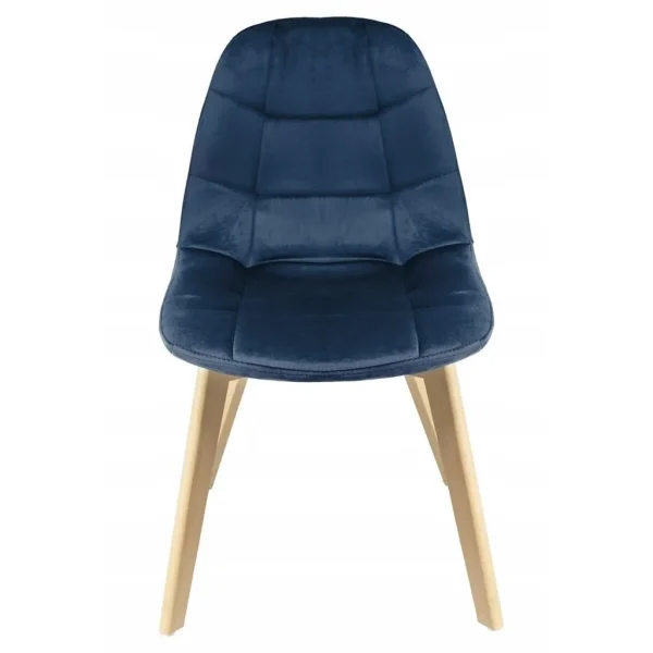 Scaun bucatarie/living, catifea si PU, albastru marin, 43x54x81 cm, Colin