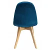 Scaun bucatarie/living, catifea si PU, albastru marin, 43x54x81 cm, Colin