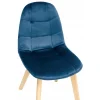 Scaun bucatarie/living, catifea si PU, albastru marin, 43x54x81 cm, Colin