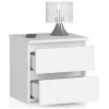 Comoda/noptiera, placa laminata, 2 sertare, alb, 40x35x40 cm