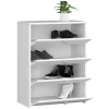 Dulap depozitat incaltaminte, pantofar, placa laminata, 4 sertare, alb, 66x36x85 cm