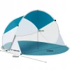 Cort plaja, Trizand, cu protectie UV, husa, albastru si alb, 190x120x90 cm