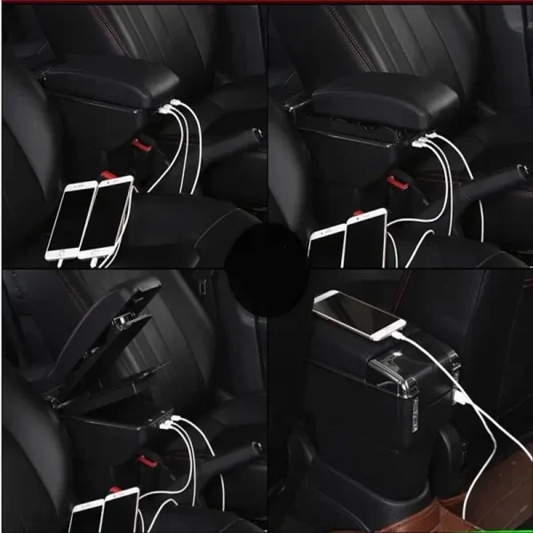 Cotiera auto Universala cu USB, iluminata LED