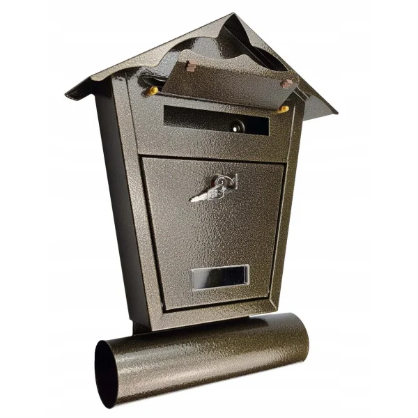 Cutie postala, cu loc pentru ziar, auriu, format B6, 29.5x7.5x37.5 cm, Damech