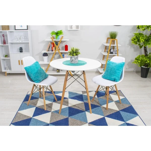 Scaun stil scandinav, Artool, Osaka, PP alb, picioare lemn natur, 46x54x81 cm