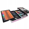 Set 145 piese pentru pictura, pentru copii sau adulti, pixuri de colorat, creioane colorate si vopsele de pictura, cu geanta de transport ROZ, model AVX-WT-BLAK