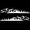 Set 2 stickere autoadezive pentru vehicule Off Road, model "Forest & Mountains", dimensiune 100 x 20 cm, culoare Alba