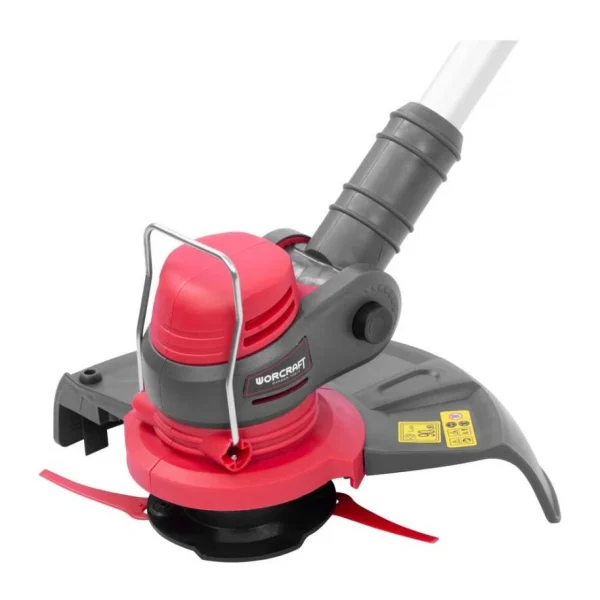 Motocoasa, trimmer, pentru tuns iarba, Worcraft, electric, cu acumulator, incarcator 20V Li-ion, maner telescopic, 24 cm