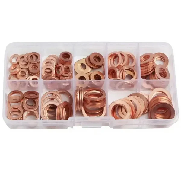 Set 200 de șaibe din cupru, 9 dimensiuni diferite, pentru buson baie de ulei sau alte reparatii