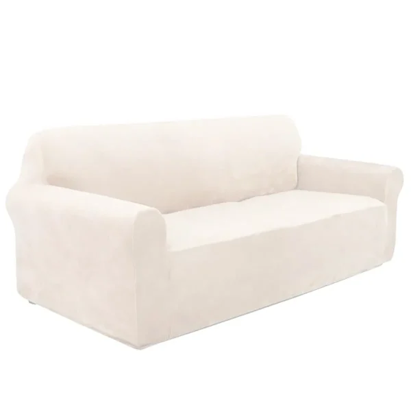 Husa universala pentru canapea standard cu 3 locuri, imitatie catifea, culoare BEJ
