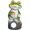 Decoratiune gradina, beton, lampa solara, broasca, 2xLED, 9.5x9x19 cm, Strend Pro