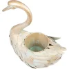 Decoratiune gradina, MagicHome, metalica, gasca, cu ghiveci pentru flori, auriu, 37x19x43 cm