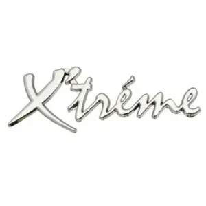 Emblema auto metalica, autoadeziva, model "X’TREME", finisaj Crom, dimensiune, 15 x 3 cm