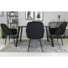 Scaun stil fotoliu bucatarie/living, Artool, Lugo, catifea neagra, picioare metal negru, 57.5x56.5x86.5 cm