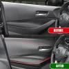 Banda decorativa pentru interiorul vehiculului, lungime 2m, din piele ecologica, culoare Neagra + cusatura Rosie