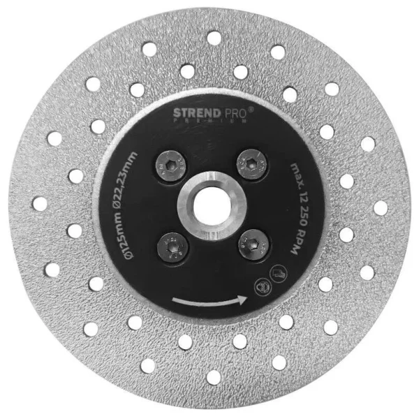 Disc diamantat, 2 in 1, taiere si slefuire beton, marmura, placi ceramice, 125 mm, M14, Strend Pro