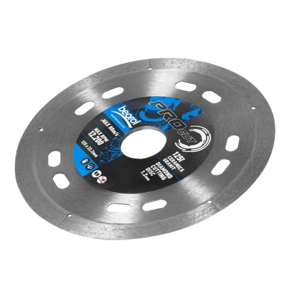 Disc diamantat, placi ceramice, granit, 125 mm/22.2 mm, Beorol