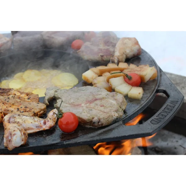 Disc pentru gratar, fonta, tip grill, cu picioare, 52 cm, Mixt Barbeque 
