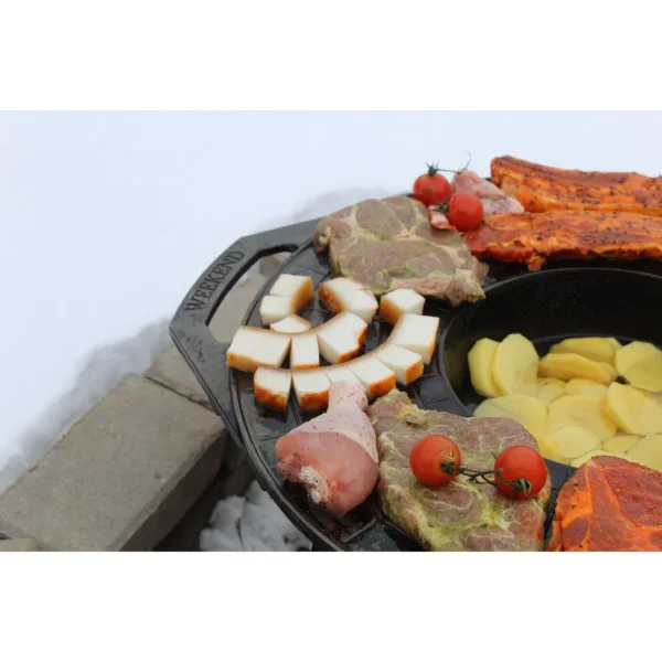 Disc pentru gratar, fonta, tip grill, cu picioare, 52 cm, Mixt Barbeque 