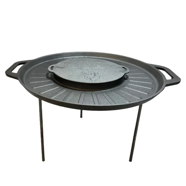 Disc pentru gratar, fonta, tip grill, cu picioare, set 4 piese, 49.5 cm