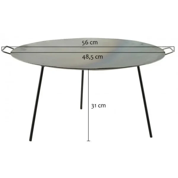 Disc pentru gratar, metalic, cu picioare, 48.5x31 cm, Perfect Home 