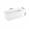 Jardiniera decorativa, Prosperplast, imitatie ratan, alba, 49.2x17.2x17.4 cm